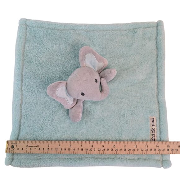 Chick Pea Mint Green Elephant Lovey 15" Baby Security Blanket Gray Plush - Picture 7 of 7